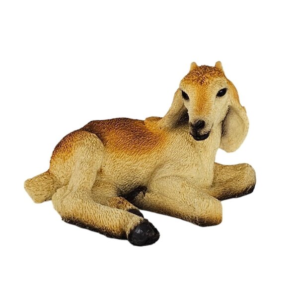 Vintage Goat Figurine Fawn White By Corlett Collectables - Picture 1 of 8